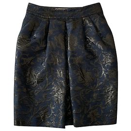 Falda Marni de brocado de algodón azul marino Azul oscuro