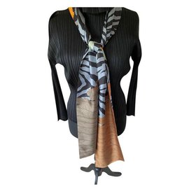 Hermès-Sciarpa Hermes maxi in twilly di seta-Stampa zebra