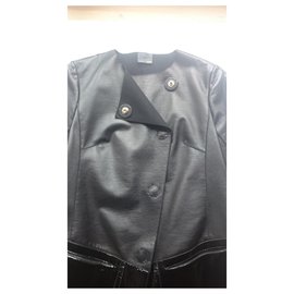 Fendi-Fendi Leather coat, Size IT38-Black