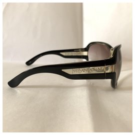 Yves Saint Laurent-Gafas de sol de acetato de optyl negro YSL-Negro