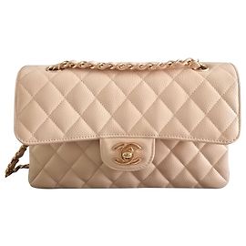 Chanel Classique timeless small double flap Beige
