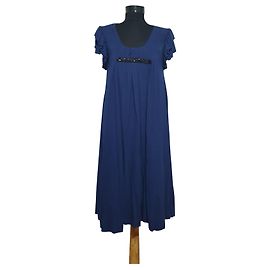 Robe Baum und Pferdgarten en viscose bleue M Bleu