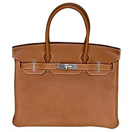 Hermès Fauve Barenia Birkin 30Hardware de paládio CM Marrom