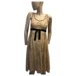 Twin Set Perlen Kleid Beige