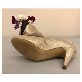 Soeur-Peep toe heeled shoe-Golden