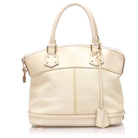 Louis Vuitton-Louis Vuitton White Suhali Lockit PM-White,Cream