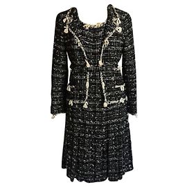 CHANEL – ROBE VESTE TWEED SUPERBE T38 Multicolore