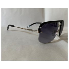 Yves Saint Laurent-Squared aviator blu sunglasses-Blue