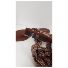Sergio Rossi-Silk mid-length sandal-Chocolate