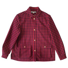 & Other Stories Gingham Jacket Red and Black Black Red
