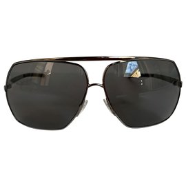 Yves Saint Laurent-Silver metail aviator sunglasses-Silver hardware