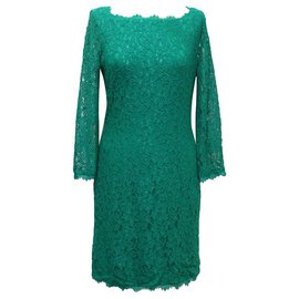 Diane Von Furstenberg-DvF Zarita lace dress emerald-Green
