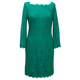 Diane Von Furstenberg DvF Zarita Spitzenkleid Smaragd Grün