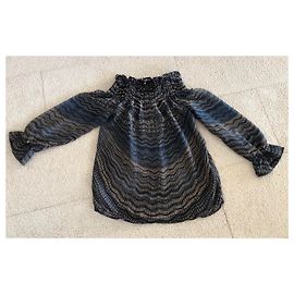 Top or Blouse with bare shoulders Javier Simorra Brown