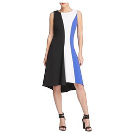 Donna Karan-Donna Karan Aline dress-Black,White,Blue