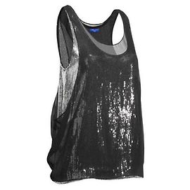 Jimmy Choo for H&M silk sequin top Black Silvery
