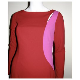 Dkny-DKNY vestido ousado-Rosa,Vermelho