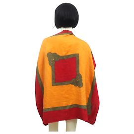 Sciarpa in seta vintage Oscar de la Renta Rosso D'oro Arancione