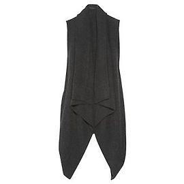 Donna Karan Pure Cashmere Wasserfall Cardigan Größe 38 Anthrazitgrau