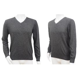 Bertoni 1949 Bertoni Kaschmir Merinowolle Pullover mit V-Ausschnitt Größe L. Grau