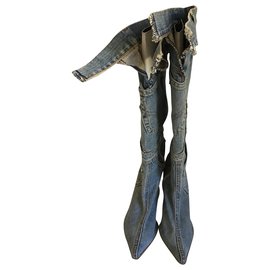 Dolce & Gabbana Stiefel Blau