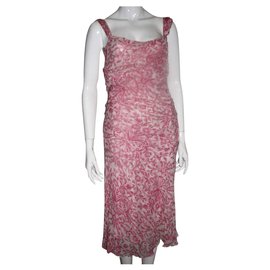 Diane Von Furstenberg-DvF Vintage W.. Hollywood Seidenkleid-Pink,Weiß