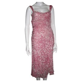 Diane Von Furstenberg-DvF vintage W. Hollywood silk dress-Pink,White