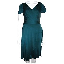 Temperley London Smaragd Seidenkleid Dunkelgrün