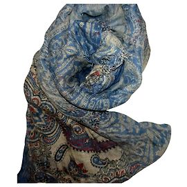Autre Marque Sciarpa lunga ALTEA con fantasia paisley e blu sbiadito Blu