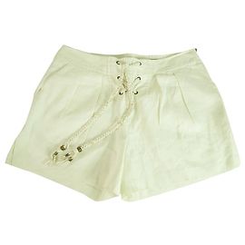 Diane von Furstenberg DVF Off White Ecru Sommershorts Hosen Hosengröße 6 Weiß
