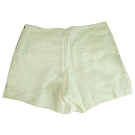 Diane Von Furstenberg-Diane von Furstenberg DVF Off White Ecru Summer Shorts Pantaloni Dimensione pantaloni 6-Bianco