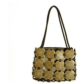 Giorgio Armani Brown Round Disc Mod Retro 60Borsa a mano stile piccolo Marrone
