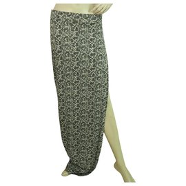 Thakoon-Thakoon Black & White Snake Pattern Maxi saia longa ou vestido sem alças tamanho XS-Multicor