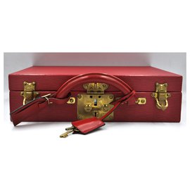 Louis Vuitton-Louis Vuitton Schmucketui Red Epi Leder-Rot