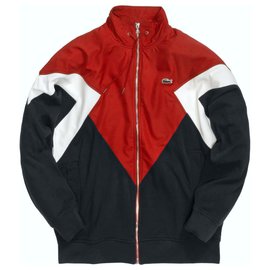 Lacoste Capispalla per uomo Rosso Blu navy