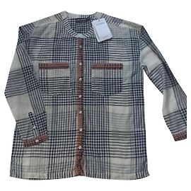 Antik Batik Blouse en coton Noir Beige Multicolore Noir Multicolore Beige