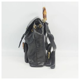 Gucci-Gucci Bamboo Womens ruck sack Daypack 003 1705 0030 black-Black