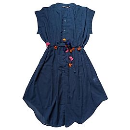 Antik Batik Baumwollbluse Marineblau Marineblau