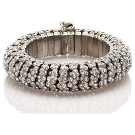 Céline-Celine Silver Crystal Bangle-Silvery