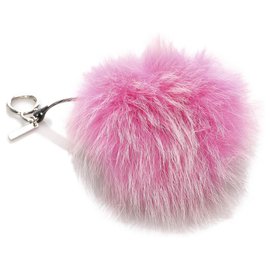 Fendi-Fendi Pink Monster Fur Pom-Pom Bag Charm-Pink