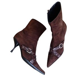Christian Dior suede ankle boots Brown