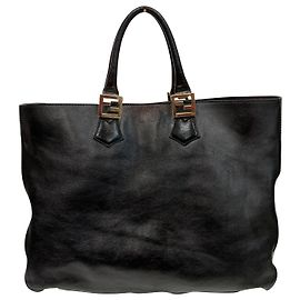 Fendi Black Twins tote bag Black