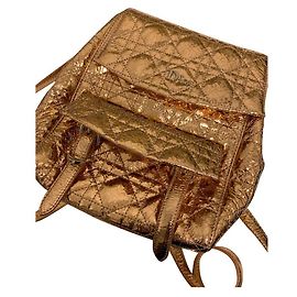 Christian Dior Stardust Leather Backpack Golden Golden