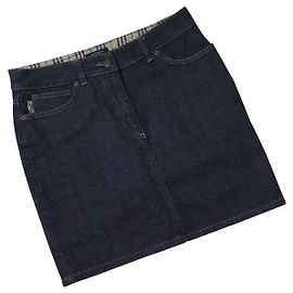 Gonna in denim Burberry blu Blu
