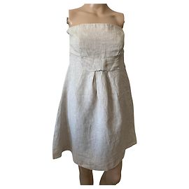 Autre Marque Robe en lin beige taille 38 Beige
