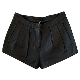 Black leather iro shorts Black