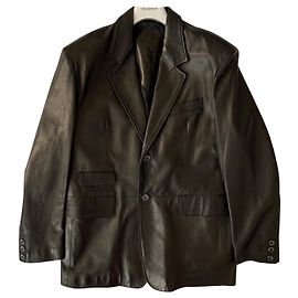 Yves Saint Laurent Black lambskin vintage blazer jacket Black