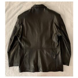 Yves Saint Laurent-Black lambskin vintage blazer jacket-Black