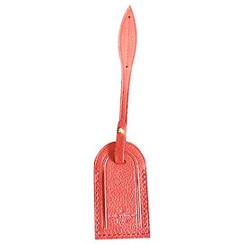 Louis Vuitton Address Tag Red Leather Red