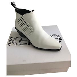 Kenzo Leder Stiefeletten weiß Weiß